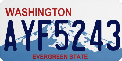 WA license plate AYF5243