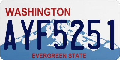 WA license plate AYF5251