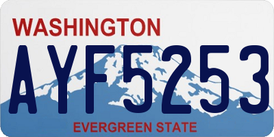 WA license plate AYF5253