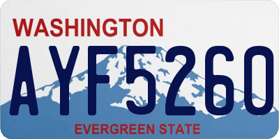 WA license plate AYF5260