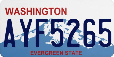 WA license plate AYF5265