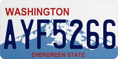 WA license plate AYF5266