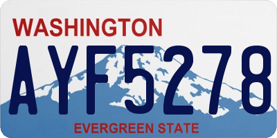 WA license plate AYF5278