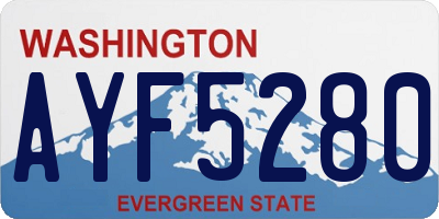 WA license plate AYF5280