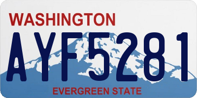 WA license plate AYF5281