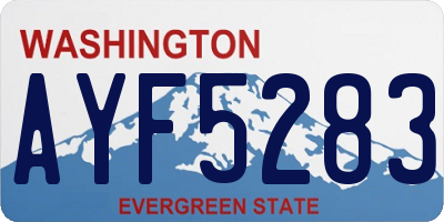 WA license plate AYF5283