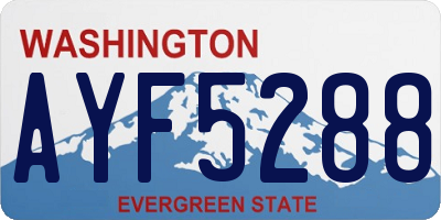 WA license plate AYF5288