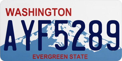 WA license plate AYF5289