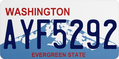 WA license plate AYF5292