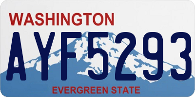 WA license plate AYF5293
