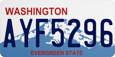 WA license plate AYF5296