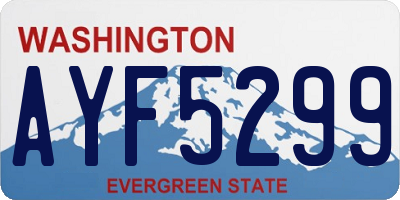 WA license plate AYF5299