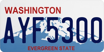 WA license plate AYF5300