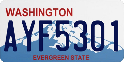 WA license plate AYF5301