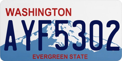WA license plate AYF5302