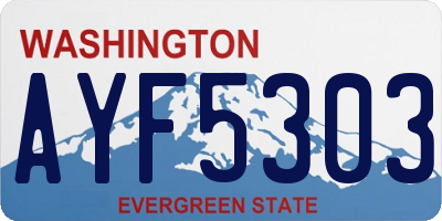 WA license plate AYF5303