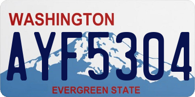 WA license plate AYF5304