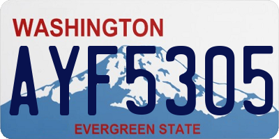 WA license plate AYF5305