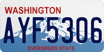 WA license plate AYF5306