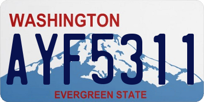 WA license plate AYF5311