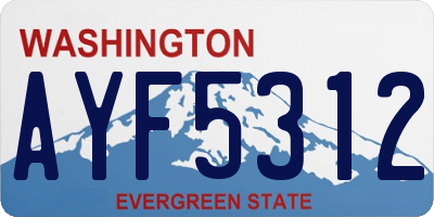 WA license plate AYF5312
