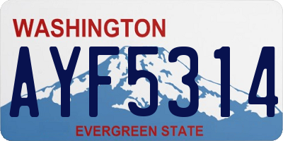 WA license plate AYF5314