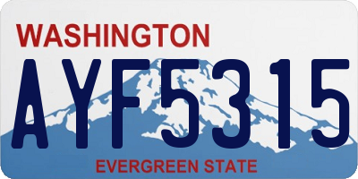 WA license plate AYF5315