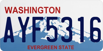 WA license plate AYF5316