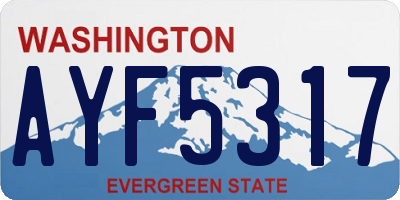 WA license plate AYF5317
