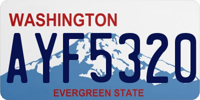 WA license plate AYF5320