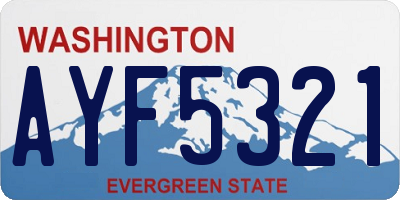 WA license plate AYF5321