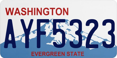 WA license plate AYF5323