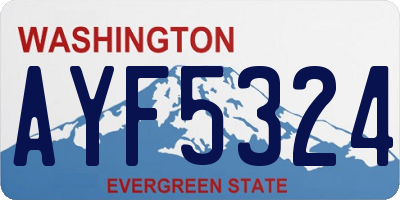 WA license plate AYF5324