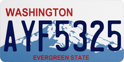 WA license plate AYF5325