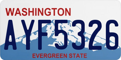 WA license plate AYF5326