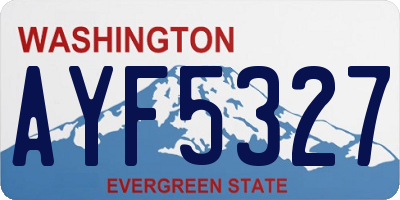 WA license plate AYF5327