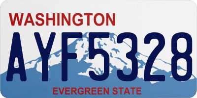 WA license plate AYF5328