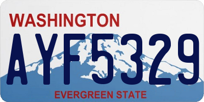 WA license plate AYF5329