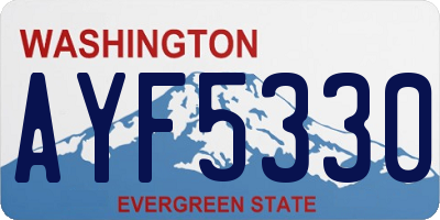 WA license plate AYF5330