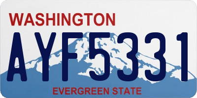 WA license plate AYF5331