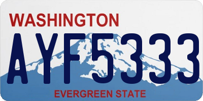 WA license plate AYF5333