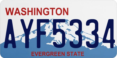 WA license plate AYF5334