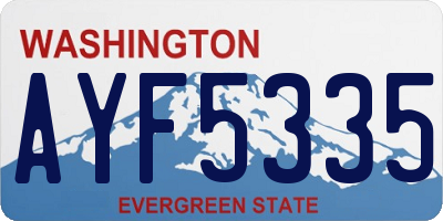 WA license plate AYF5335