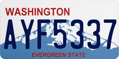 WA license plate AYF5337