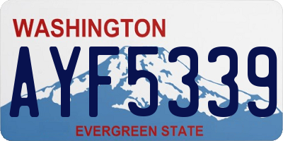 WA license plate AYF5339