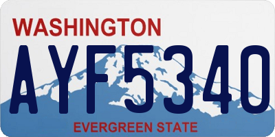 WA license plate AYF5340