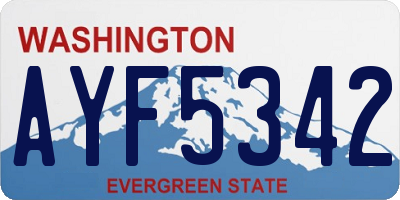WA license plate AYF5342