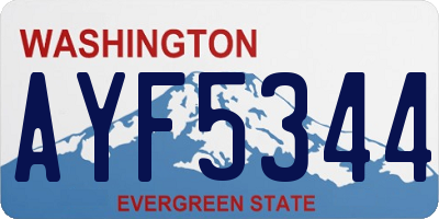 WA license plate AYF5344