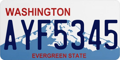 WA license plate AYF5345