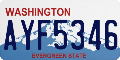 WA license plate AYF5346